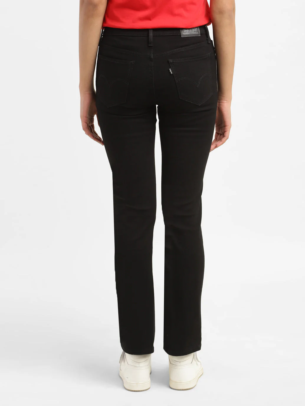 Women's 712 Blue Straight Fit Mid Rise Jeans - Image 3