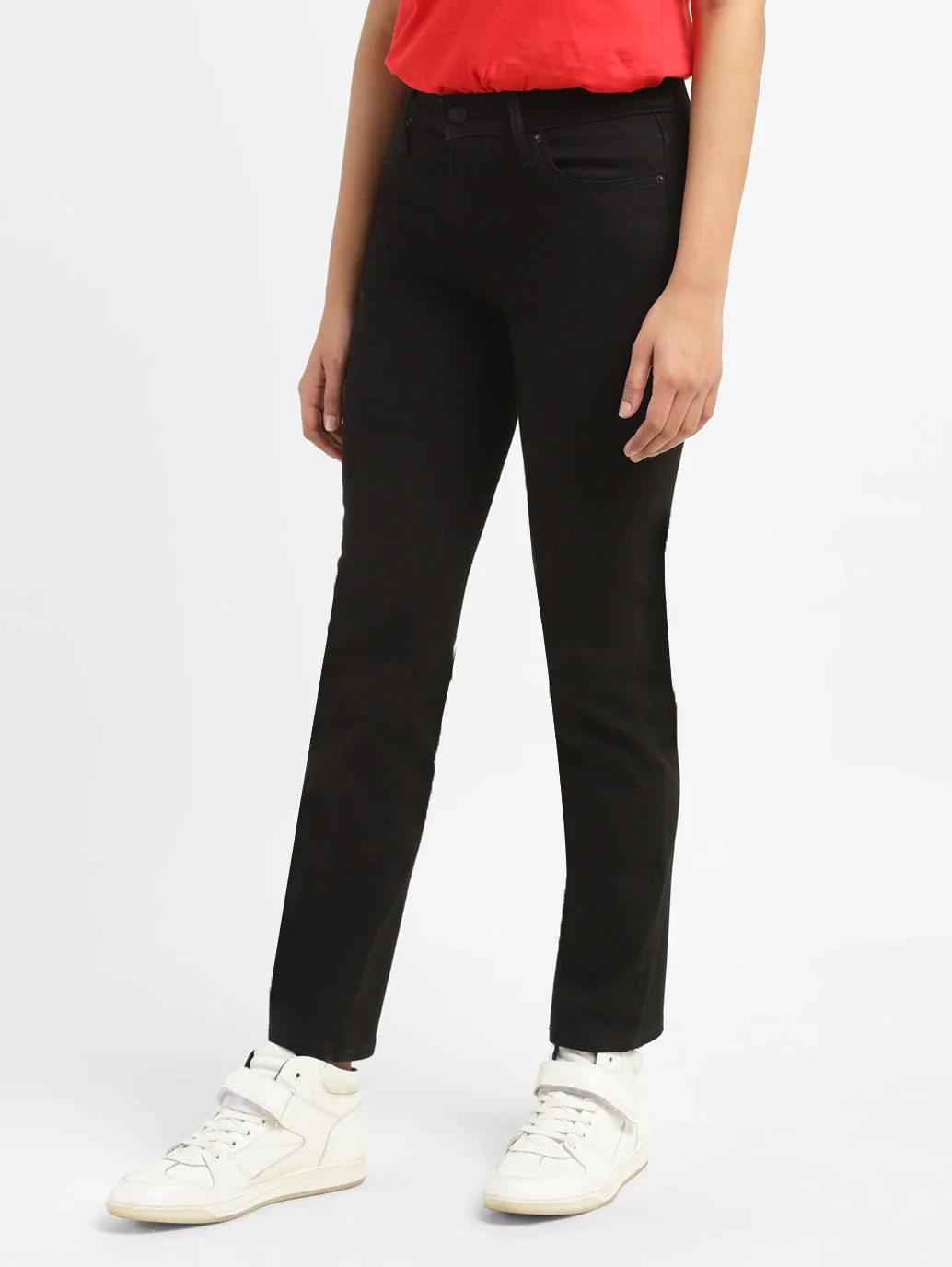 Women's 712 Blue Straight Fit Mid Rise Jeans - Image 4