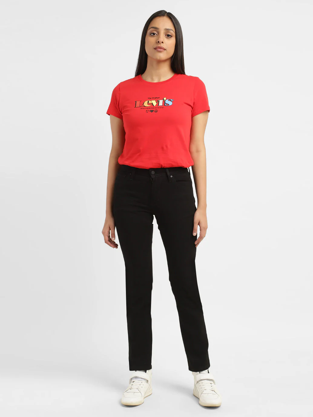 Women's 712 Blue Straight Fit Mid Rise Jeans - Image 5