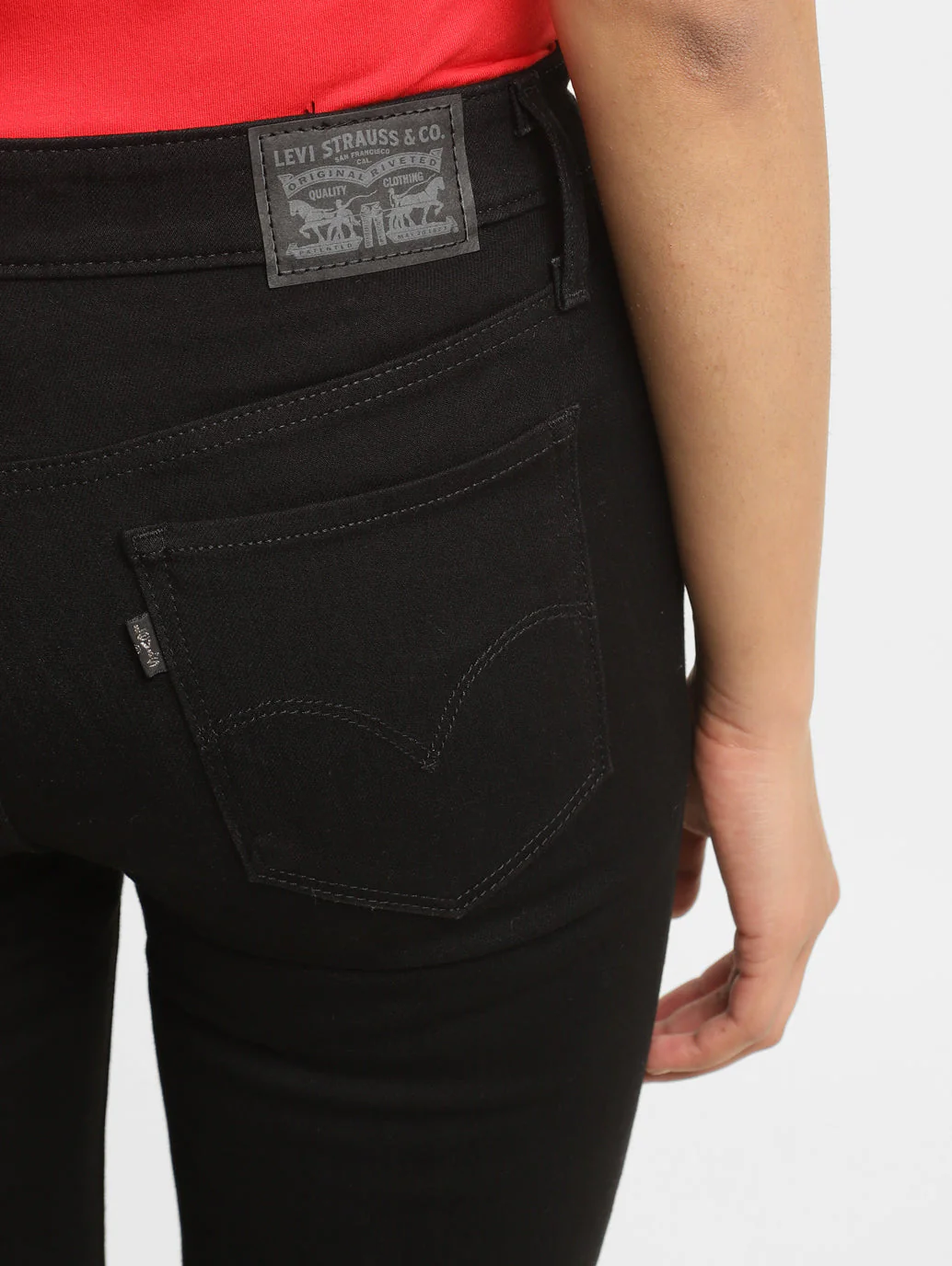Women's 712 Blue Straight Fit Mid Rise Jeans - Image 7