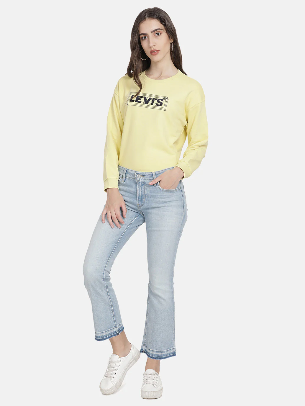 Women's 715 Blue Flared Fit Mid Rise Jeans - Image 4