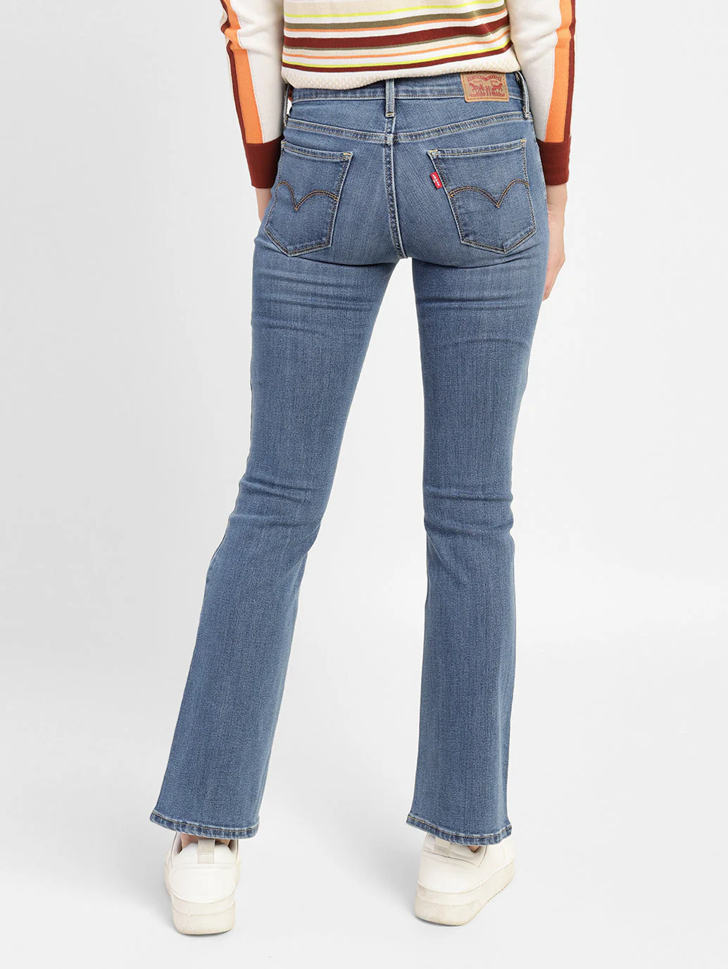 Women's 715 Blue Flared Fit Mid Rise Jeans - Image 3