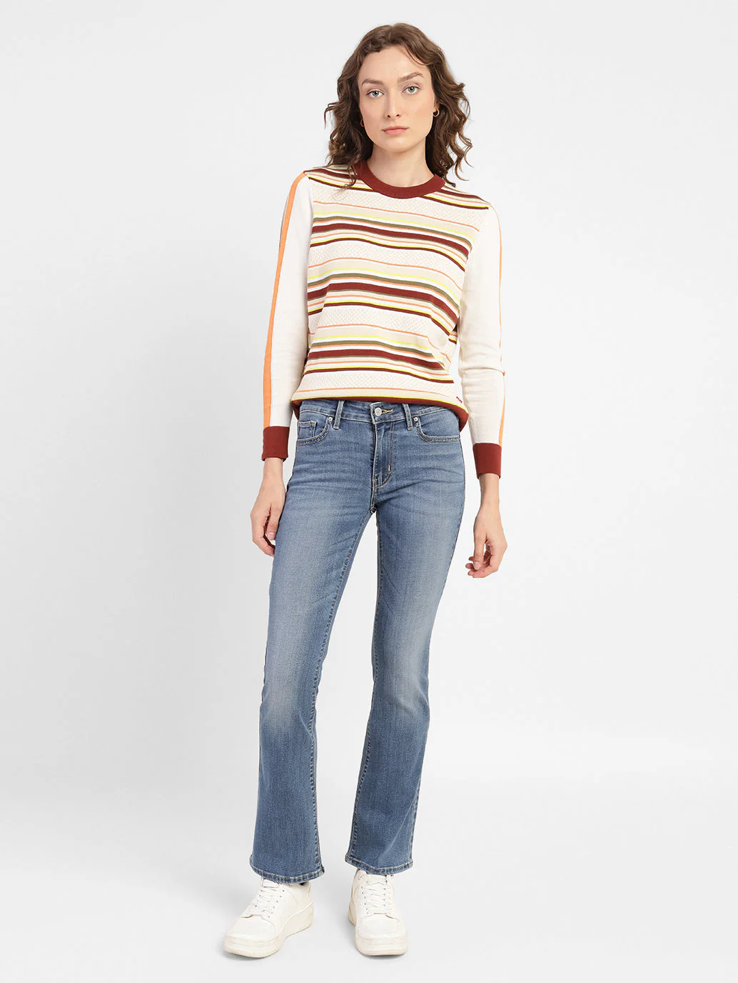 Women's 715 Blue Flared Fit Mid Rise Jeans - Image 7