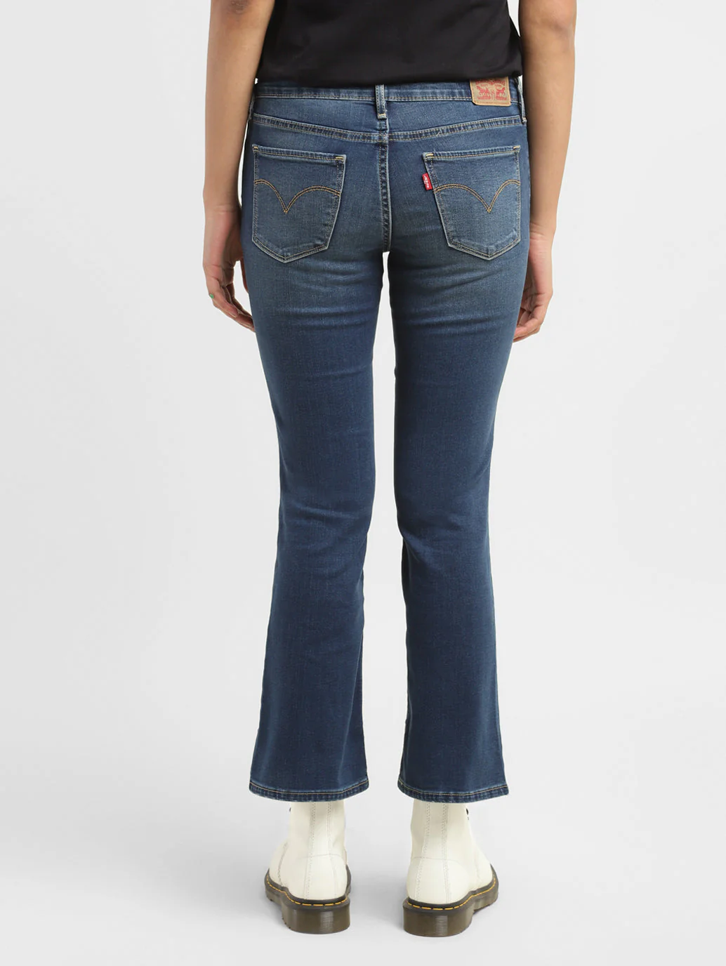 Women's 715 Blue Flared Fit Mid Rise Jeans - Image 4