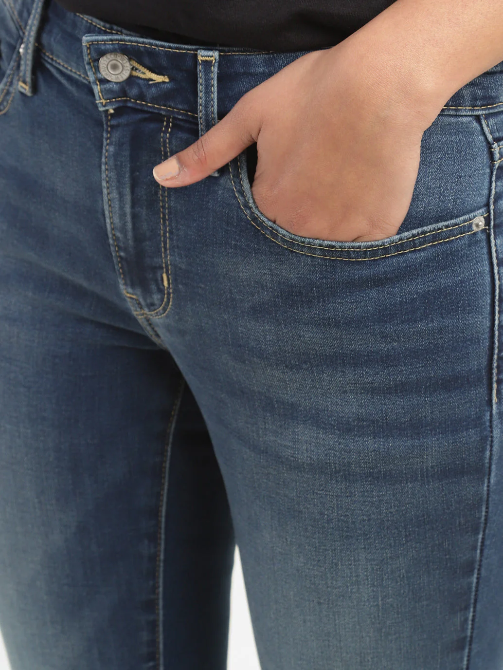Women's 715 Blue Flared Fit Mid Rise Jeans - Image 6