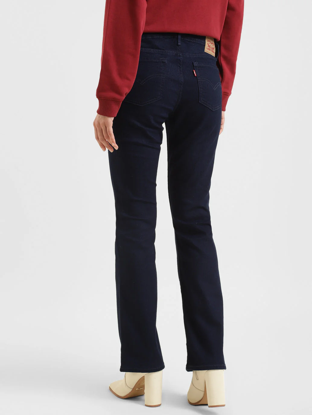 Women's 715 Navy Blue Flared Fit Mid Rise Jeans - Image 3