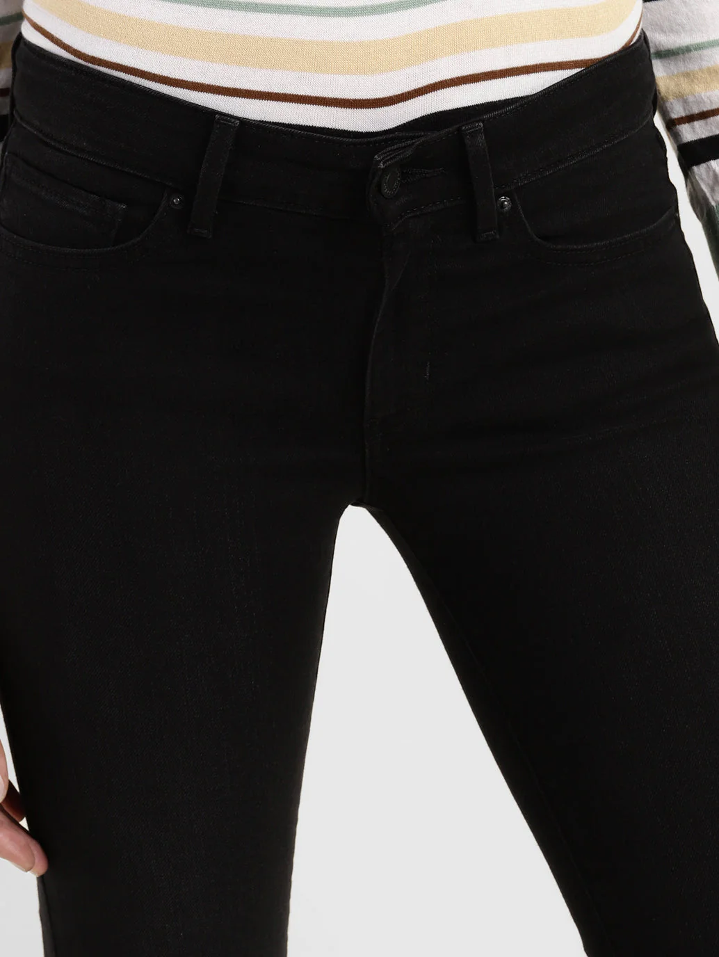 Women's 715 Black Flared Fit Mid Rise Jeans - Image 5