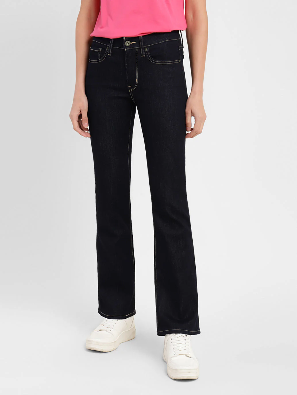 Women's 715 Navy Blue Flared Fit Mid Rise Jeans - Image 2