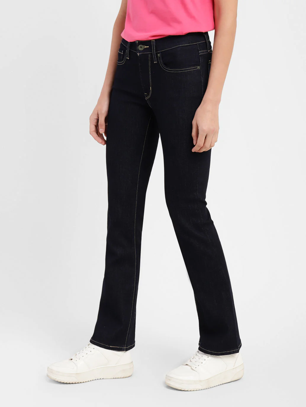 Women's 715 Navy Blue Flared Fit Mid Rise Jeans - Image 4