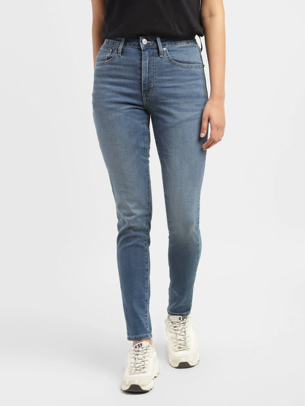 Women's 721 Blue Skinny Fit Mid Rise Jeans - Image 2