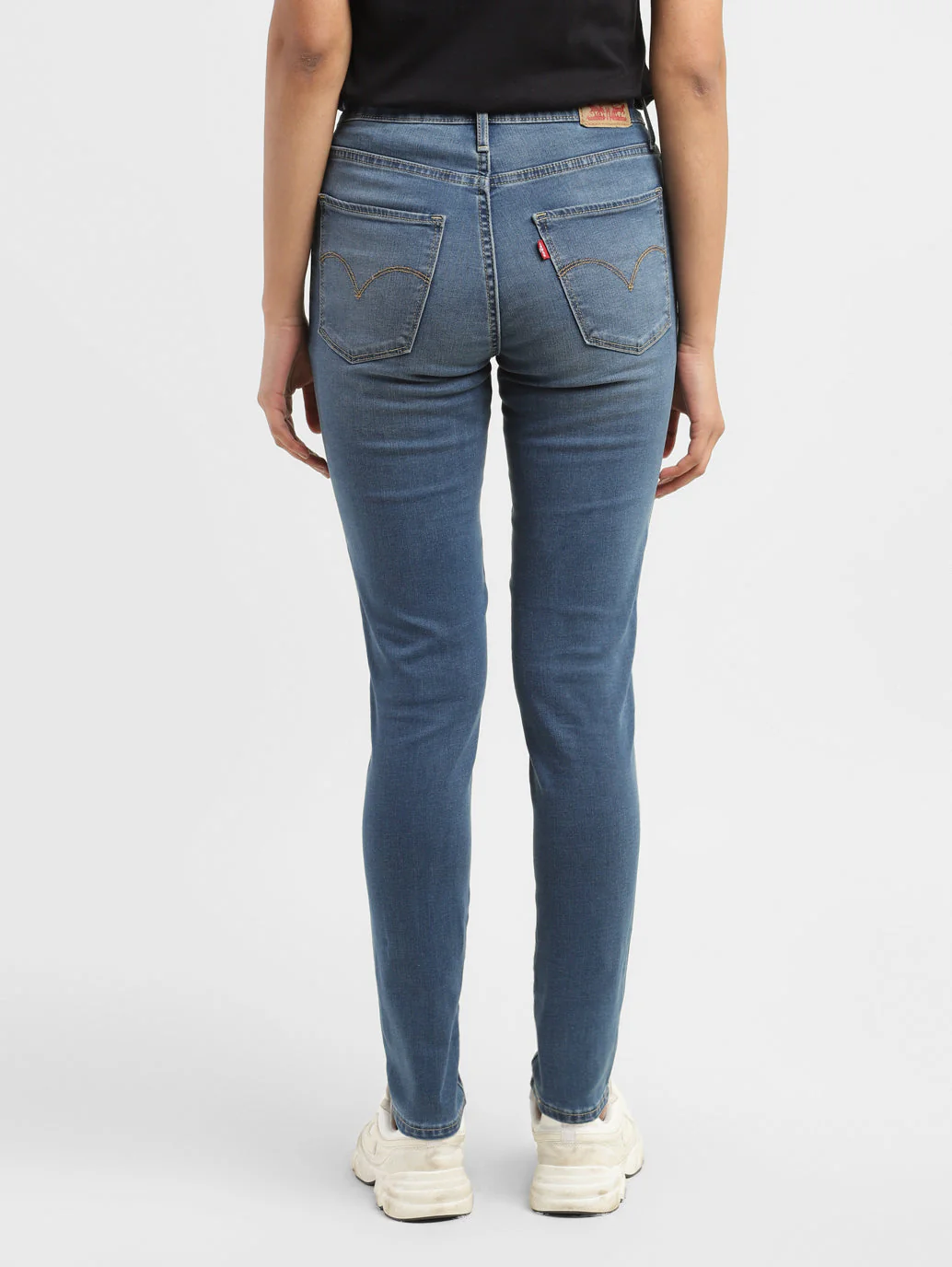 Women's 721 Blue Skinny Fit Mid Rise Jeans - Image 5