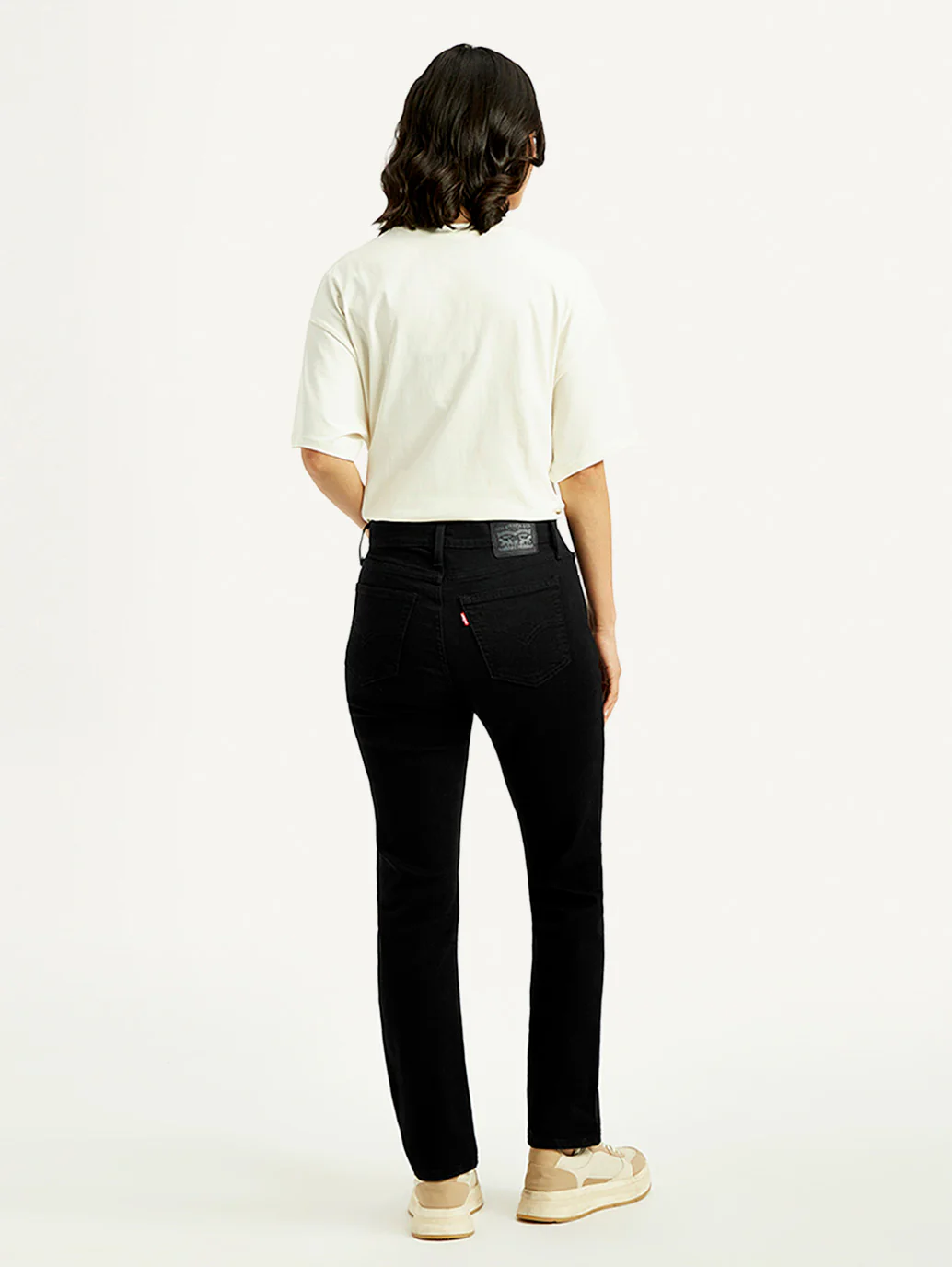 Women's 724 Black Slim Straight Fit High Rise Jeans - Image 3