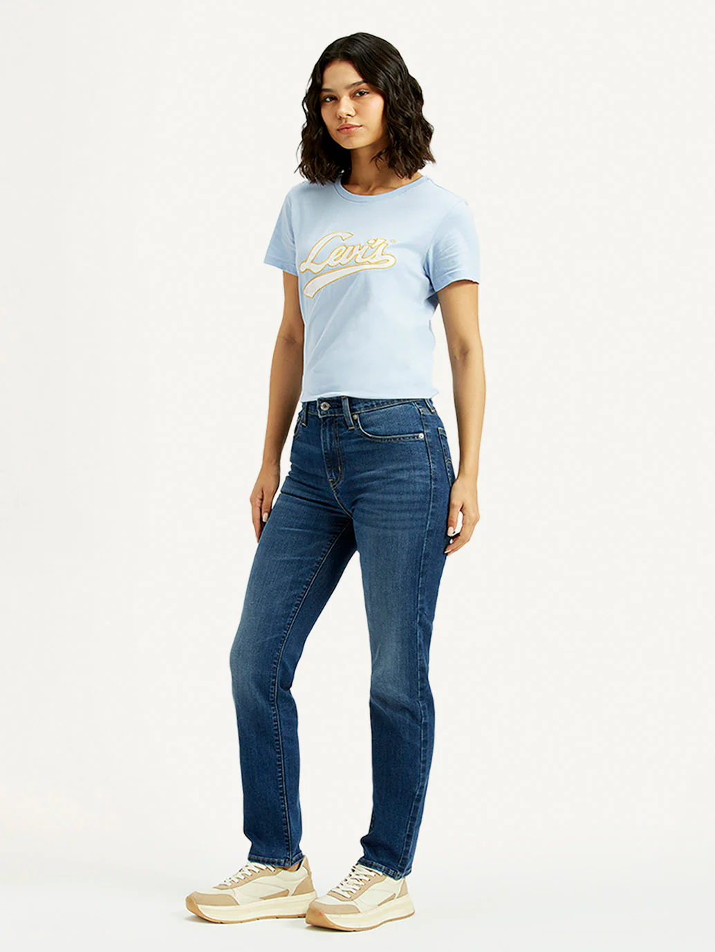 Women's 724 Blue Slim Straight Fit High Rise Jeans
