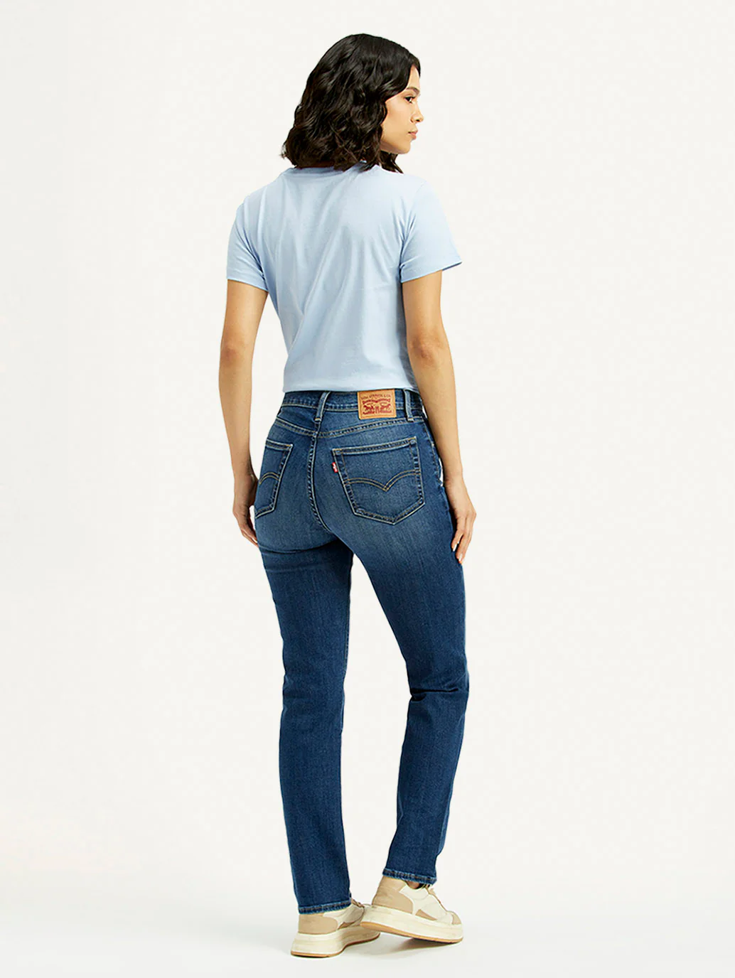 Women's 724 Blue Slim Straight Fit High Rise Jeans - Image 3