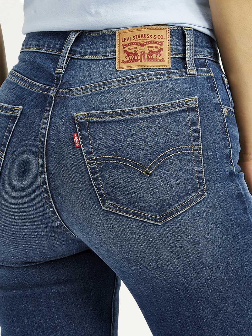 Women's 724 Blue Slim Straight Fit High Rise Jeans - Image 5