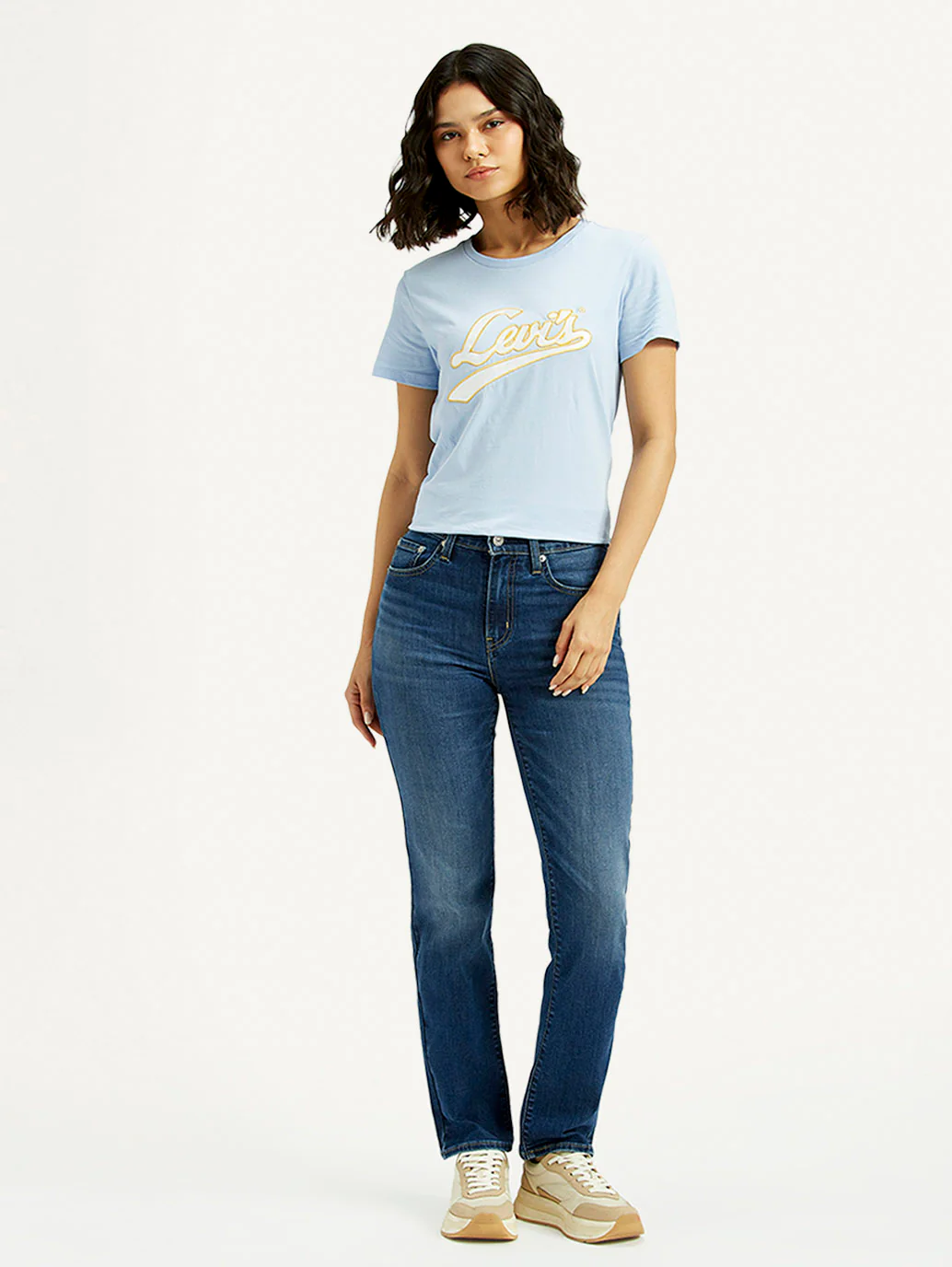 Women's 724 Blue Slim Straight Fit High Rise Jeans - Image 6