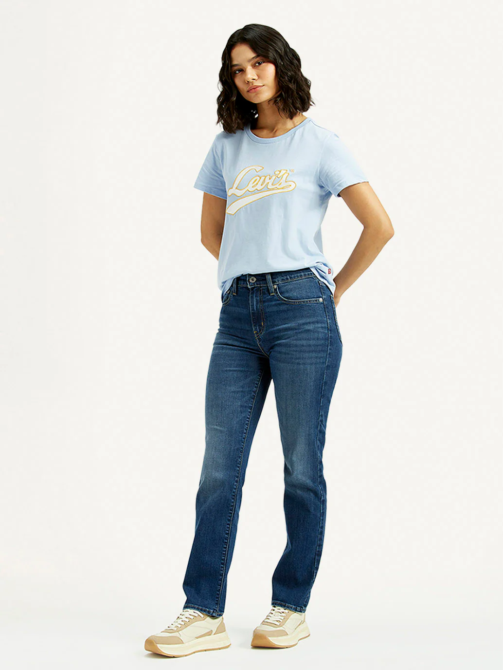 Women's 724 Blue Slim Straight Fit High Rise Jeans - Image 7