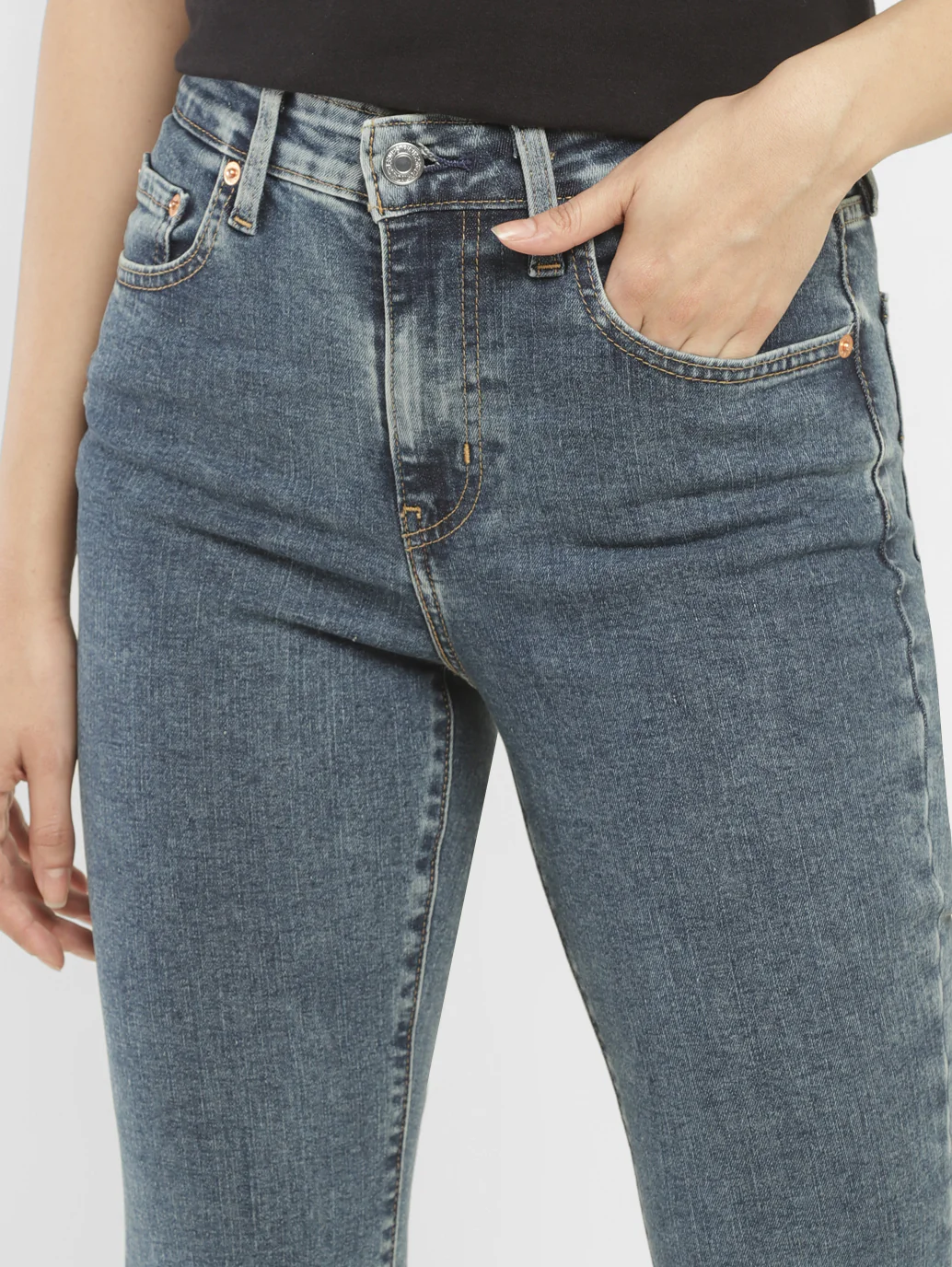 Women's 725 Blue Bootcut Fit High Rise Jeans - Image 5