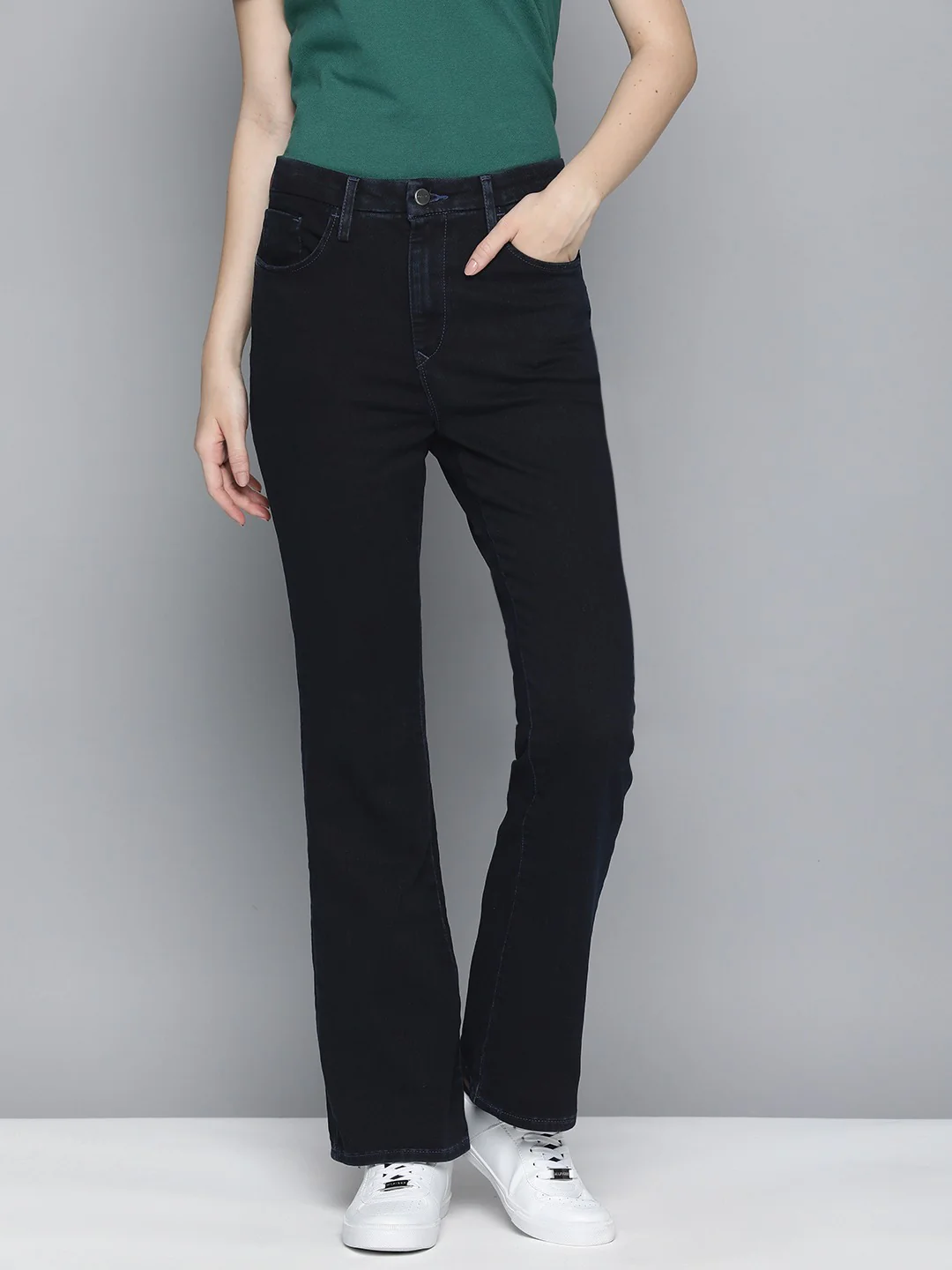 Women's Redloop 725 Navy Blue Bootcut Fit High Rise Jeans