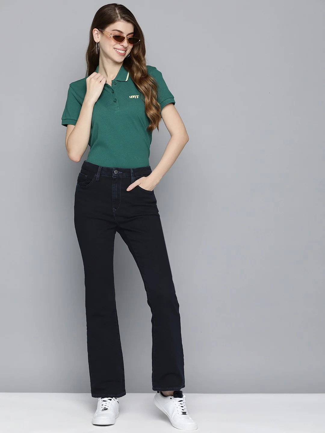 Women's Redloop 725 Navy Blue Bootcut Fit High Rise Jeans - Image 3