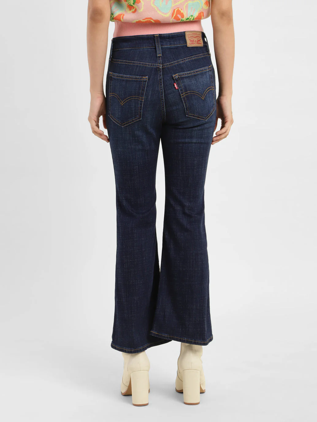 Women's 726 Blue Flared Fit Mid Rise Jeans - Image 3
