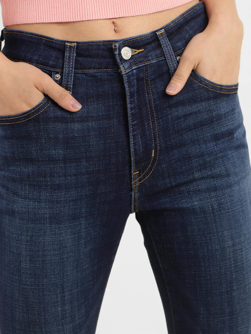 Women's 726 Blue Flared Fit Mid Rise Jeans - Image 6