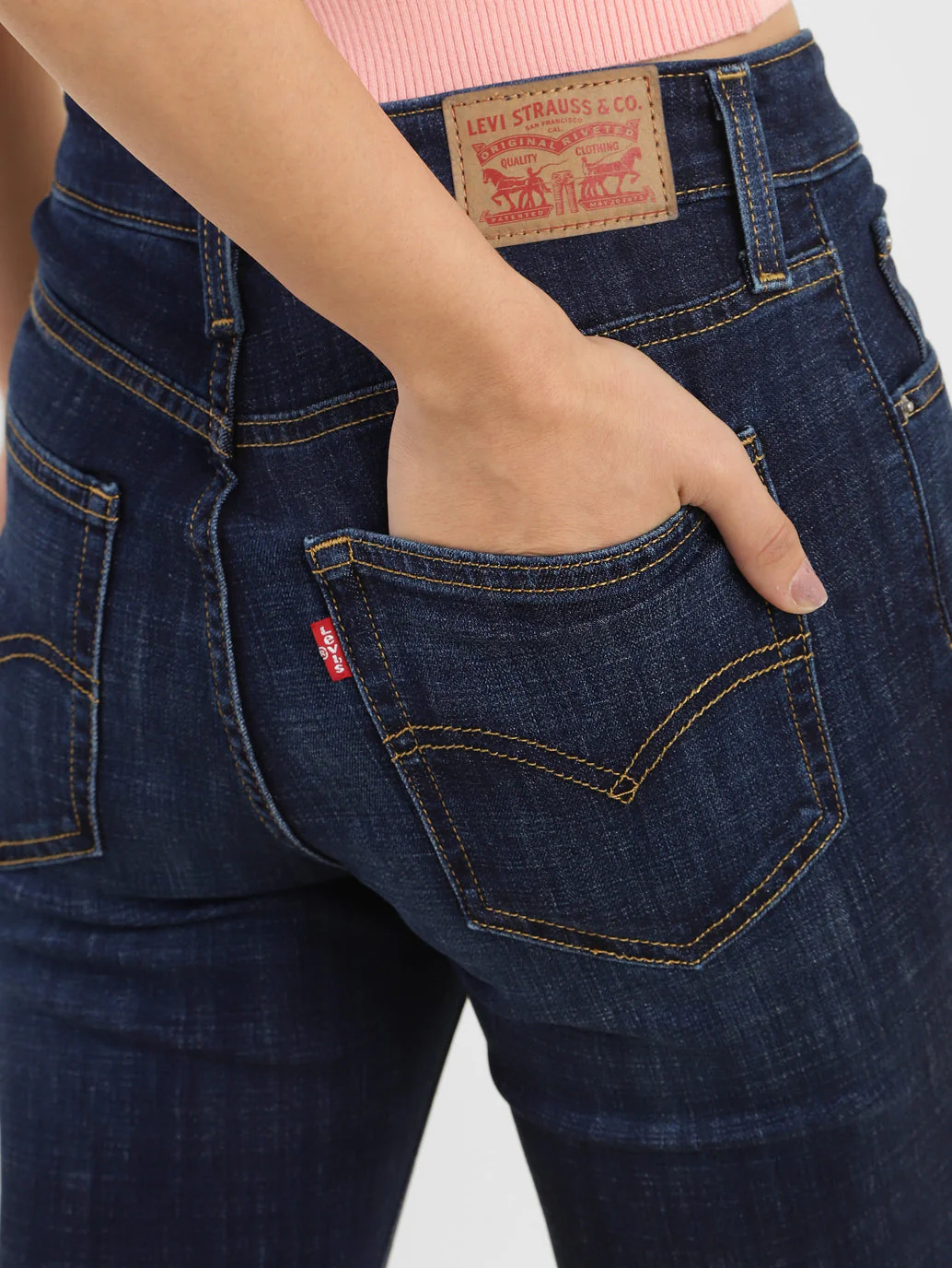 Women's 726 Blue Flared Fit Mid Rise Jeans - Image 7