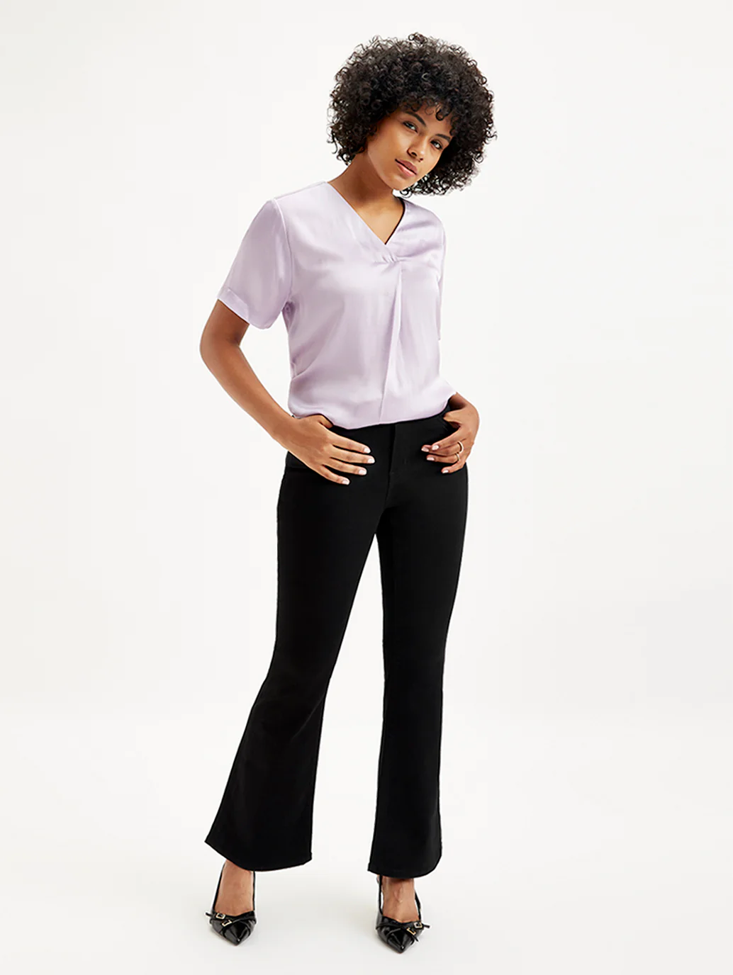 Women's 726 Black Flared Fit Mid Rise Jeans - Image 3