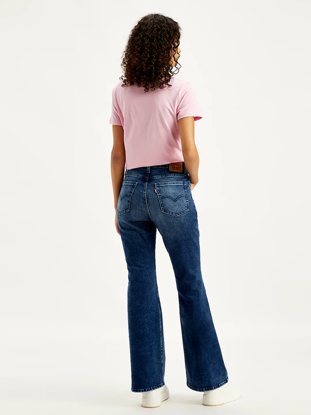 Women's 726 Blue Flared Fit Mid Rise Jeans - Image 2