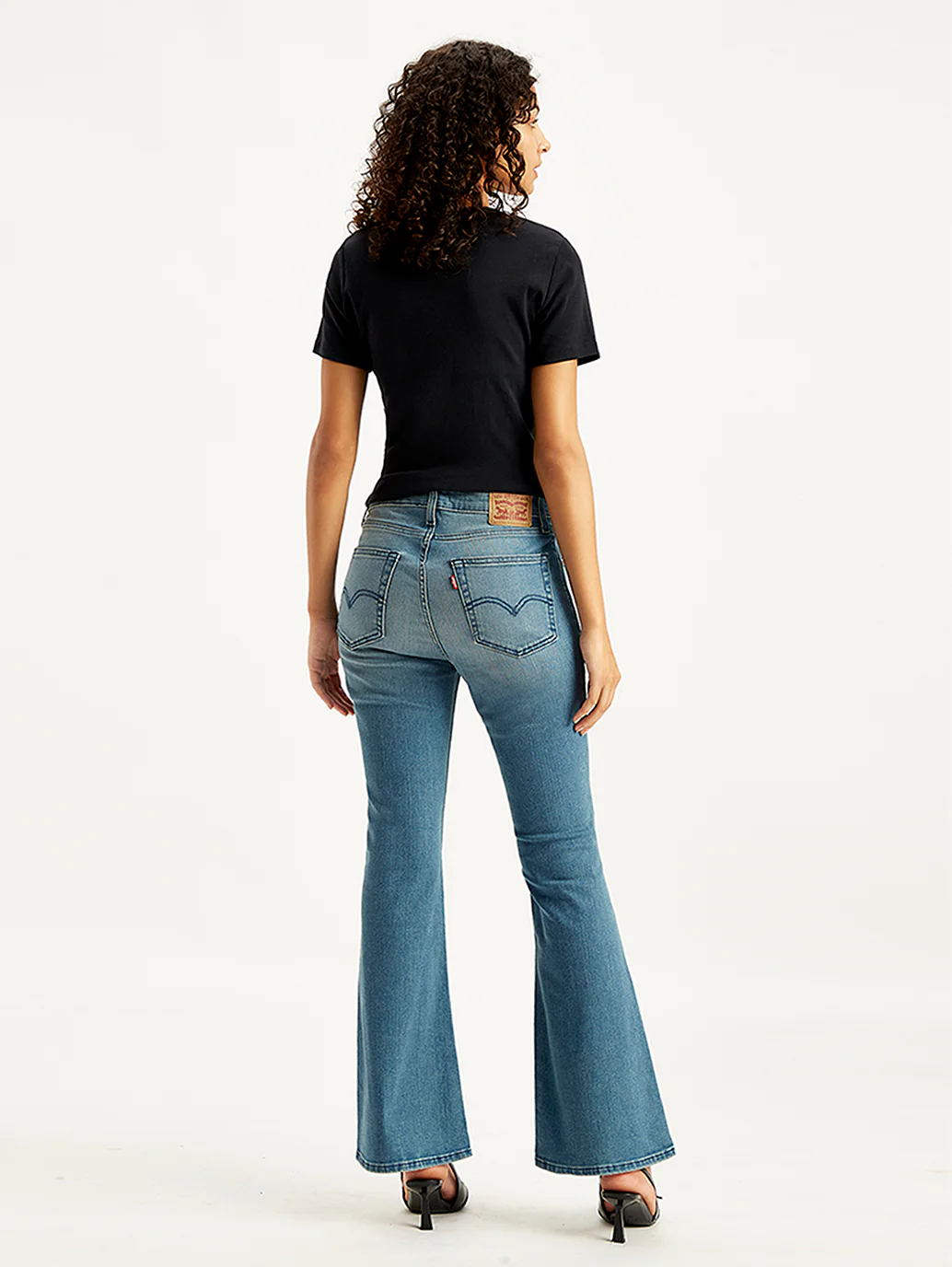 Women's 726 Blue Flared Fit Mid Rise Jeans - Image 3