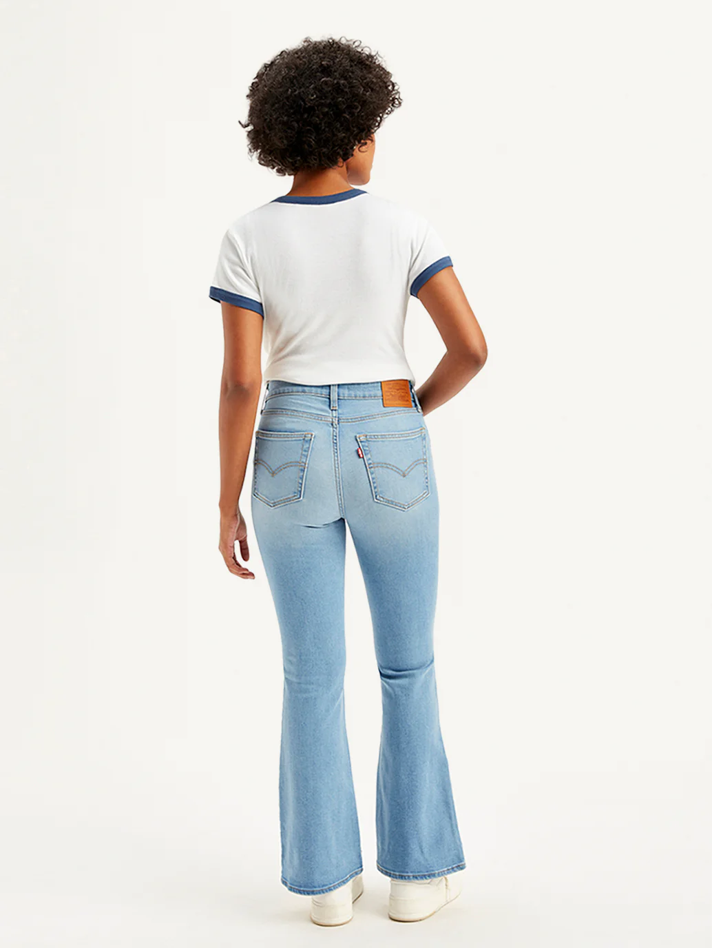 Women's 726 Blue Flared Fit Mid Rise Jeans - Image 3