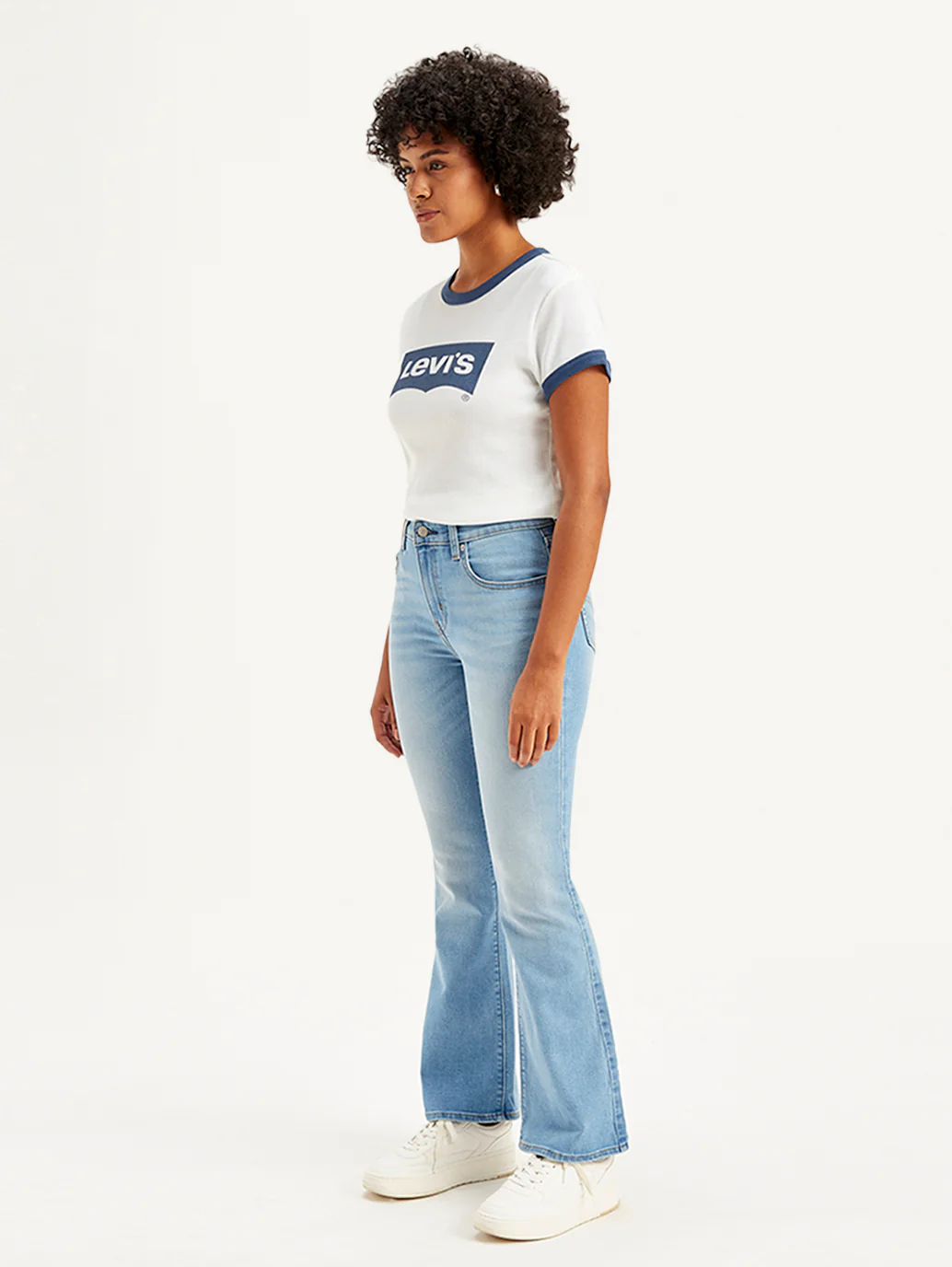 Women's 726 Blue Flared Fit Mid Rise Jeans - Image 6