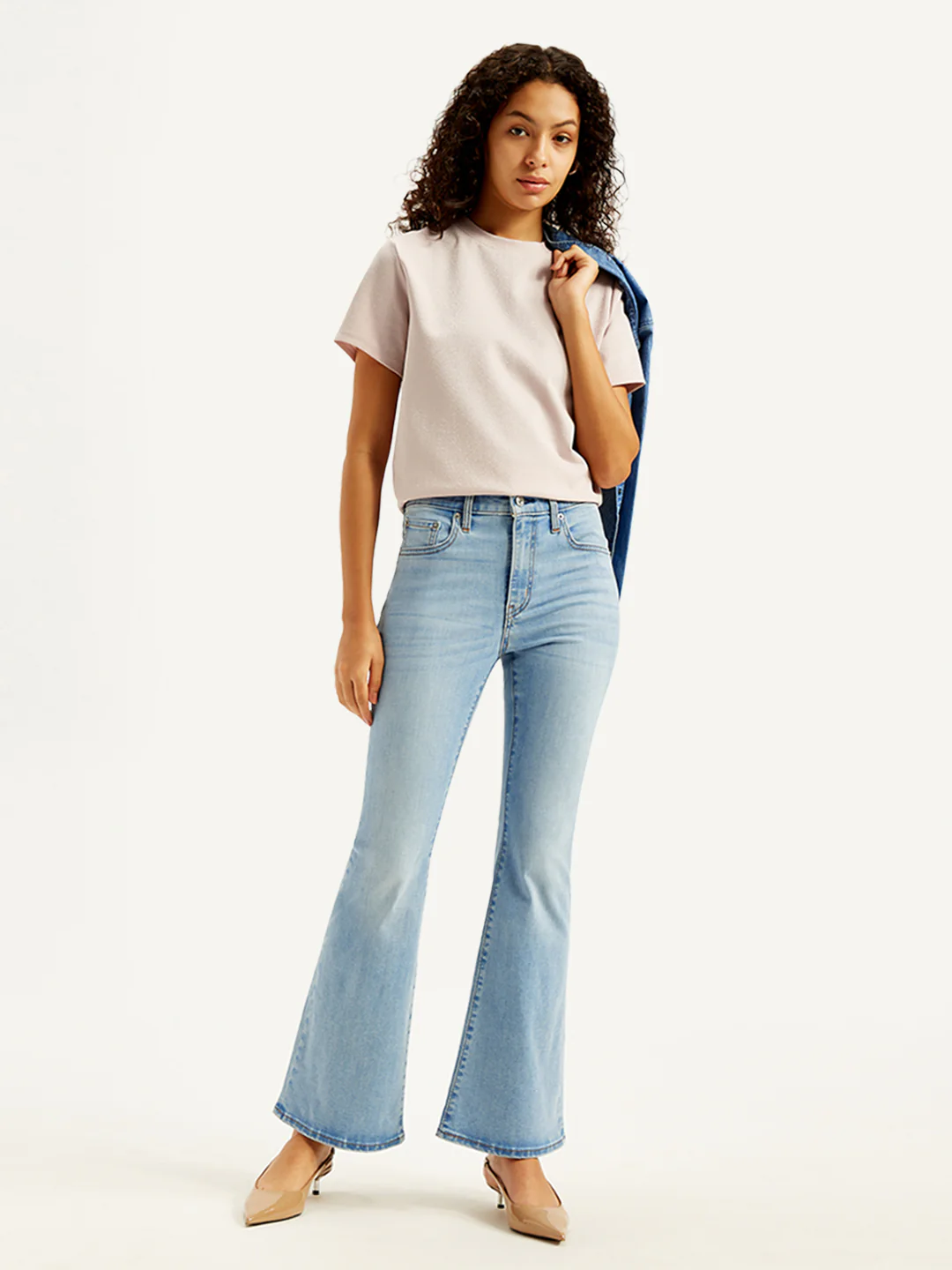 Women's 726 Light Blue Flared Fit High Rise Jeans - Image 6