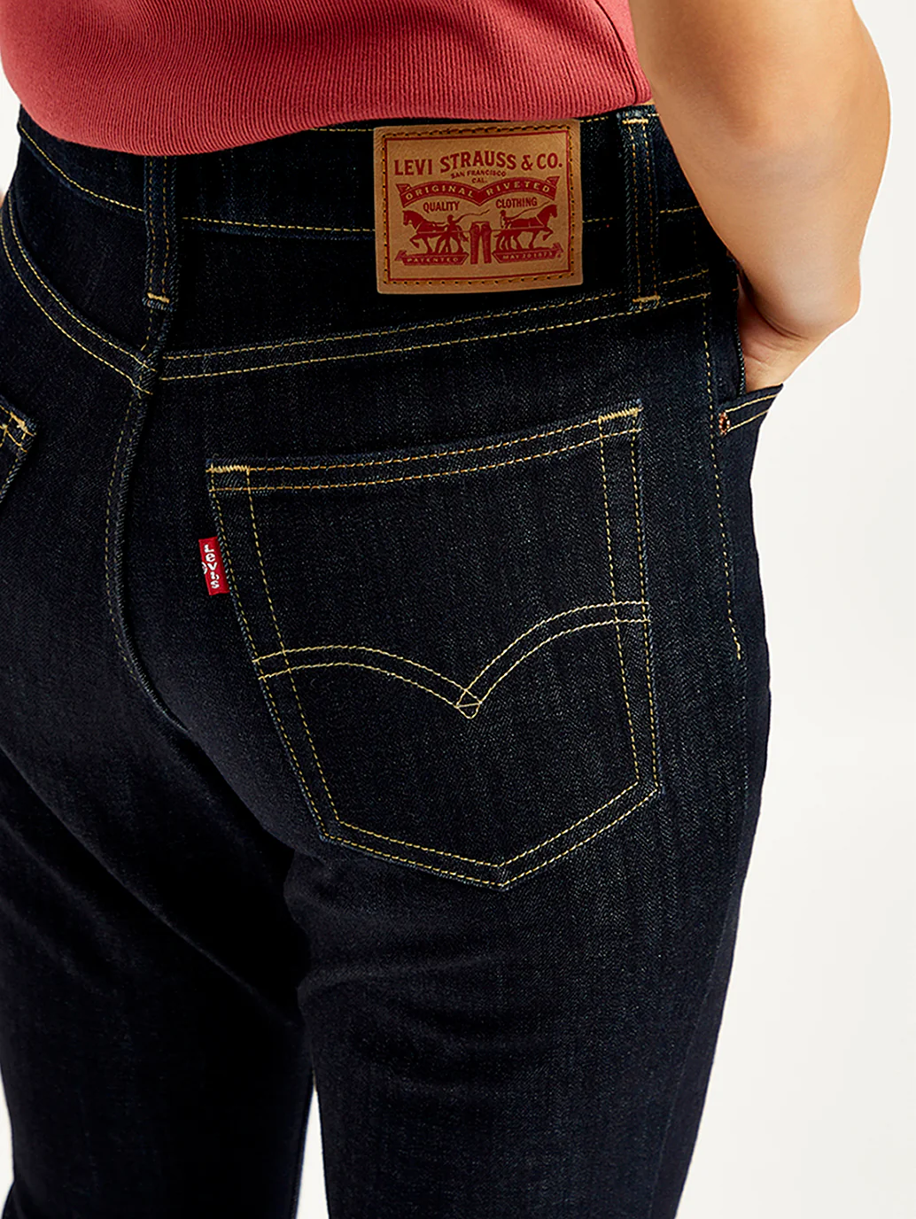 Women's 726 Navy Blue Flared Fit Mid Rise Jeans - Image 5