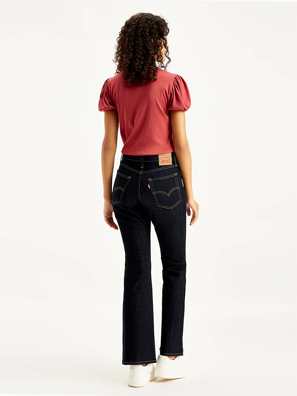 Women's 726 Navy Blue Flared Fit Mid Rise Jeans - Image 6