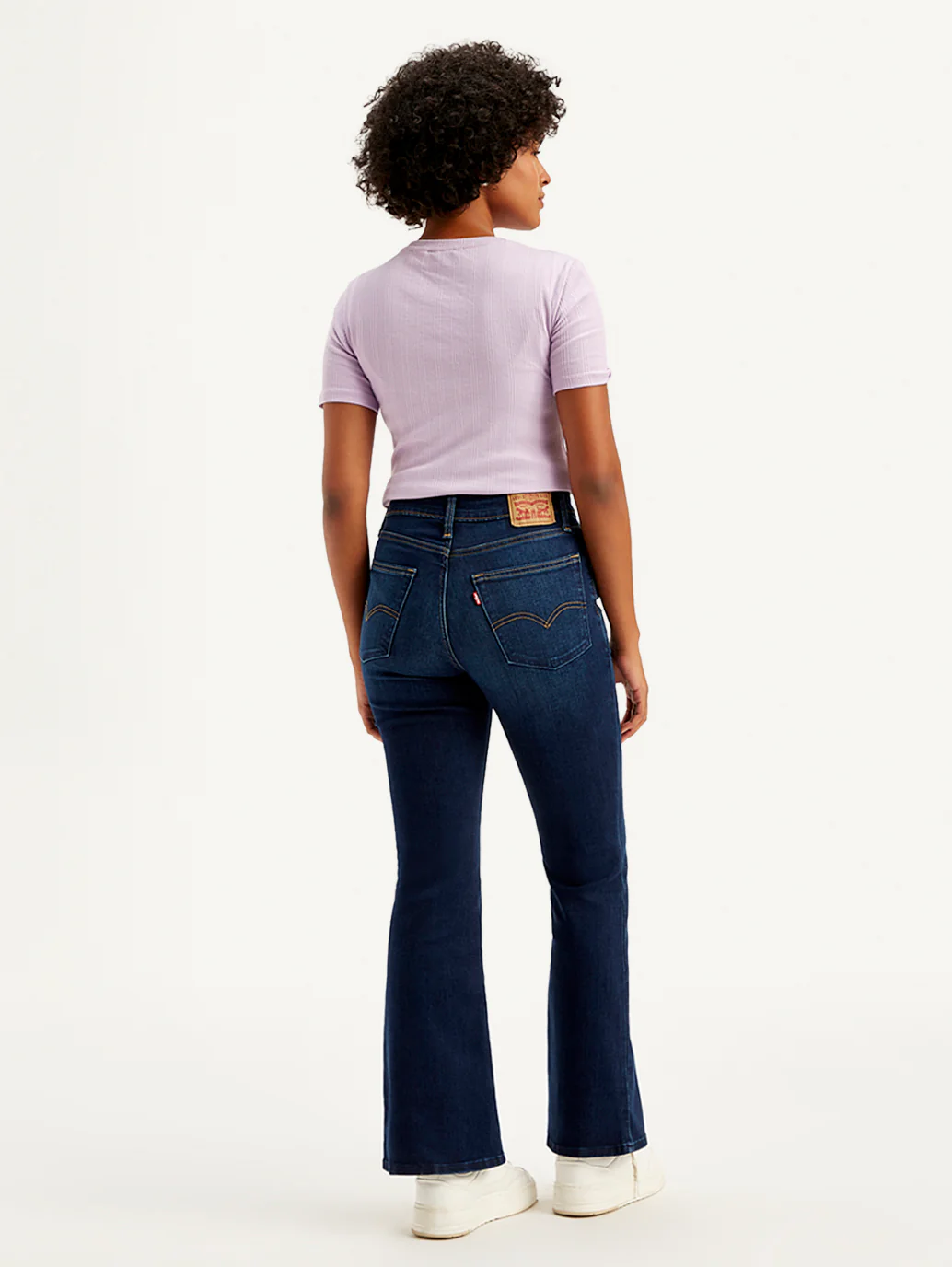 Women's 726 Navy Blue Flared Fit Mid Rise Jeans - Image 3