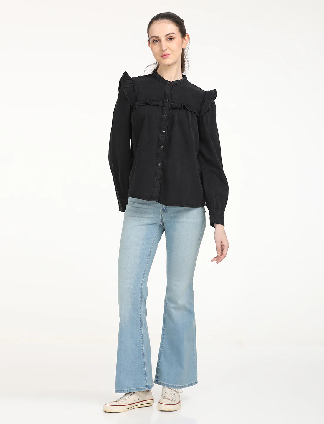 Women's 726 Blue Flared Fit High Rise Jeans