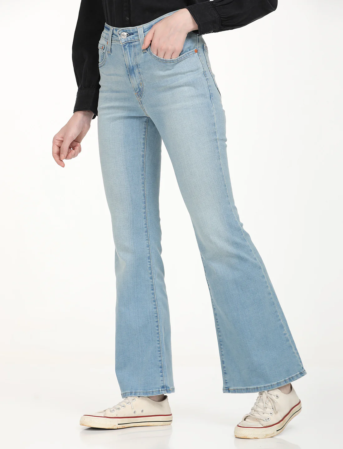 Women's 726 Blue Flared Fit High Rise Jeans - Image 3