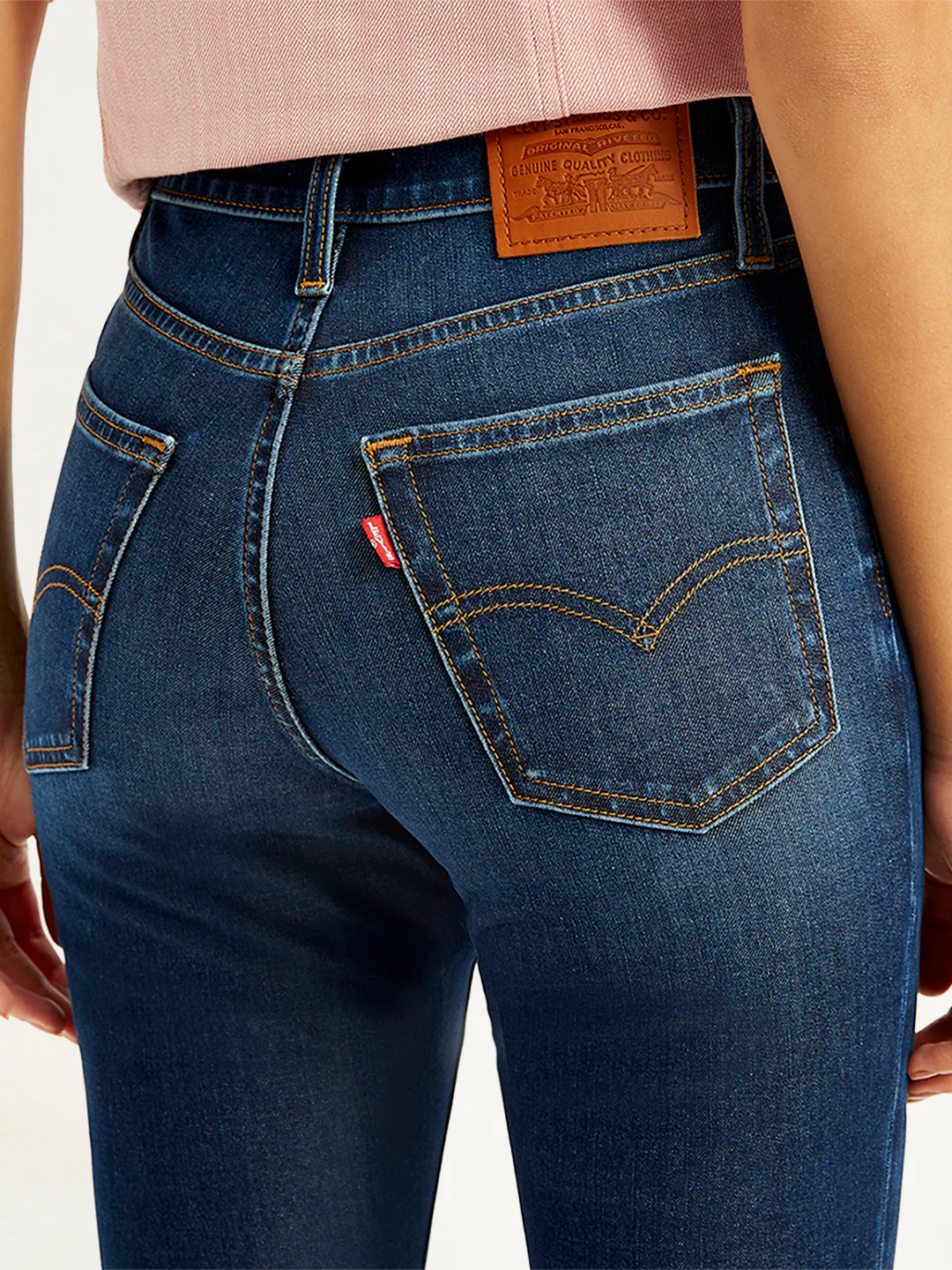 Women's 726 Navy Blue Flared Fit Mid Rise Jeans - Image 5