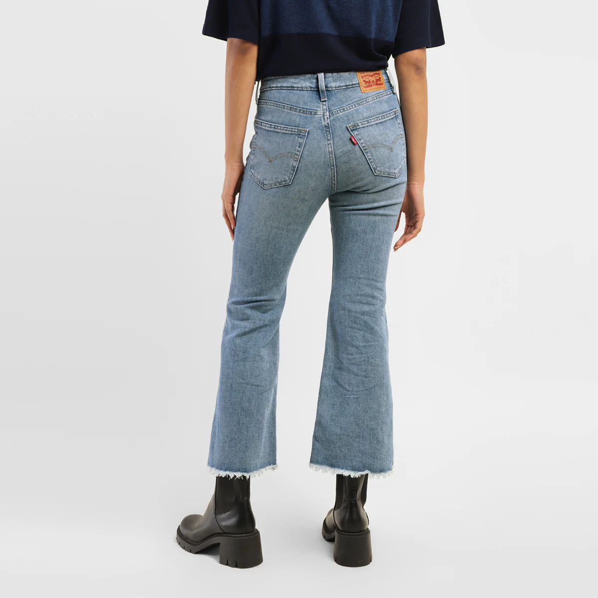 Women's 726 Blue Flared Fit Mid Rise Jeans - Image 2