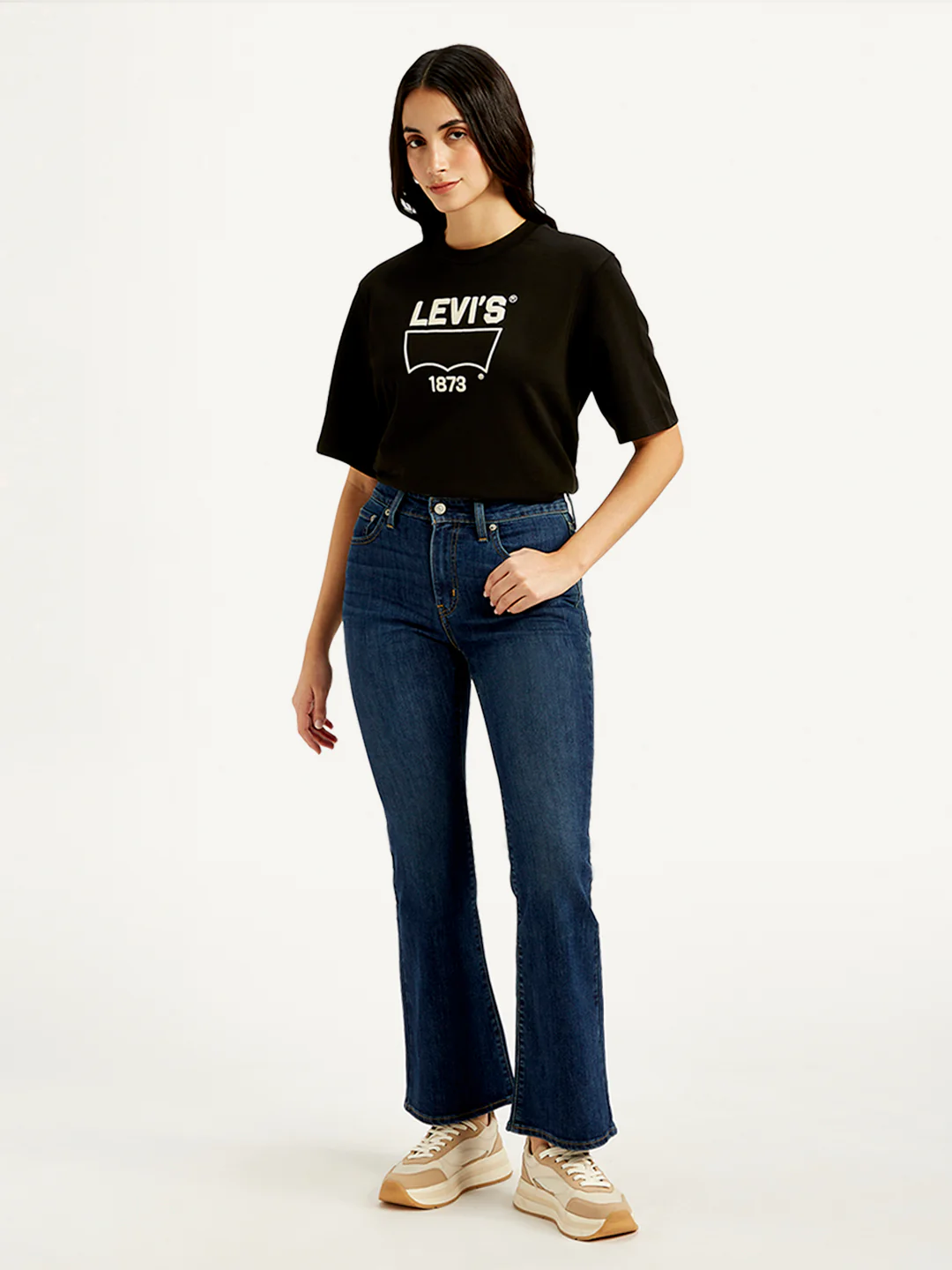 Women's 726 Indigo Flared Fit Mid Rise Jeans - Image 2