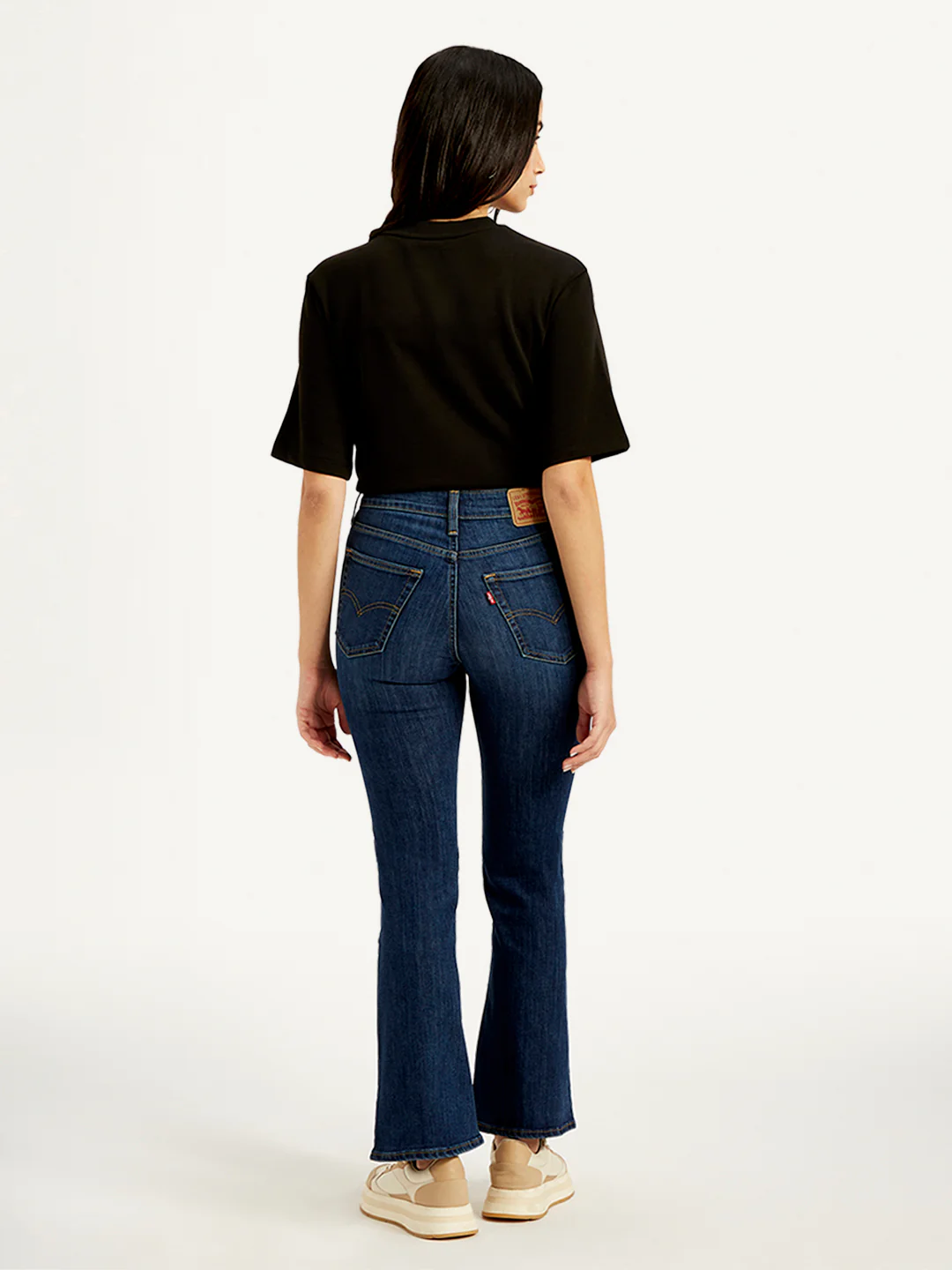 Women's 726 Indigo Flared Fit Mid Rise Jeans - Image 3