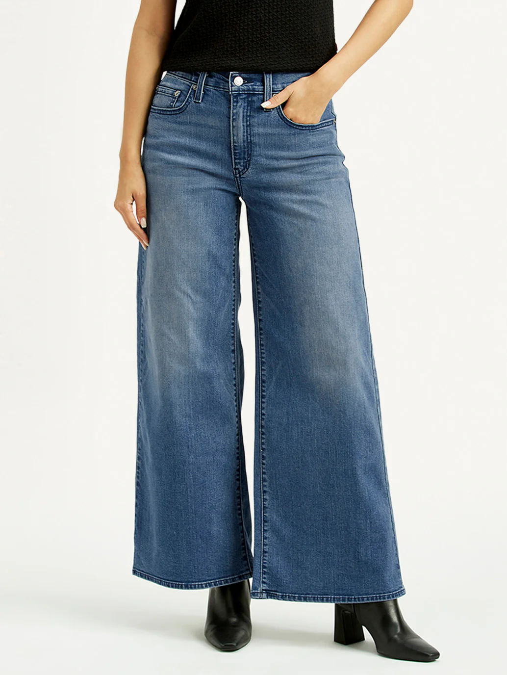 Women's 728 Dark Blue Flared Fit High Rise Jeans - Image 2