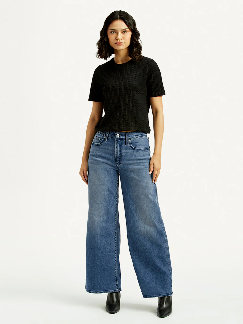 Women's 728 Dark Blue Flared Fit High Rise Jeans - Image 7