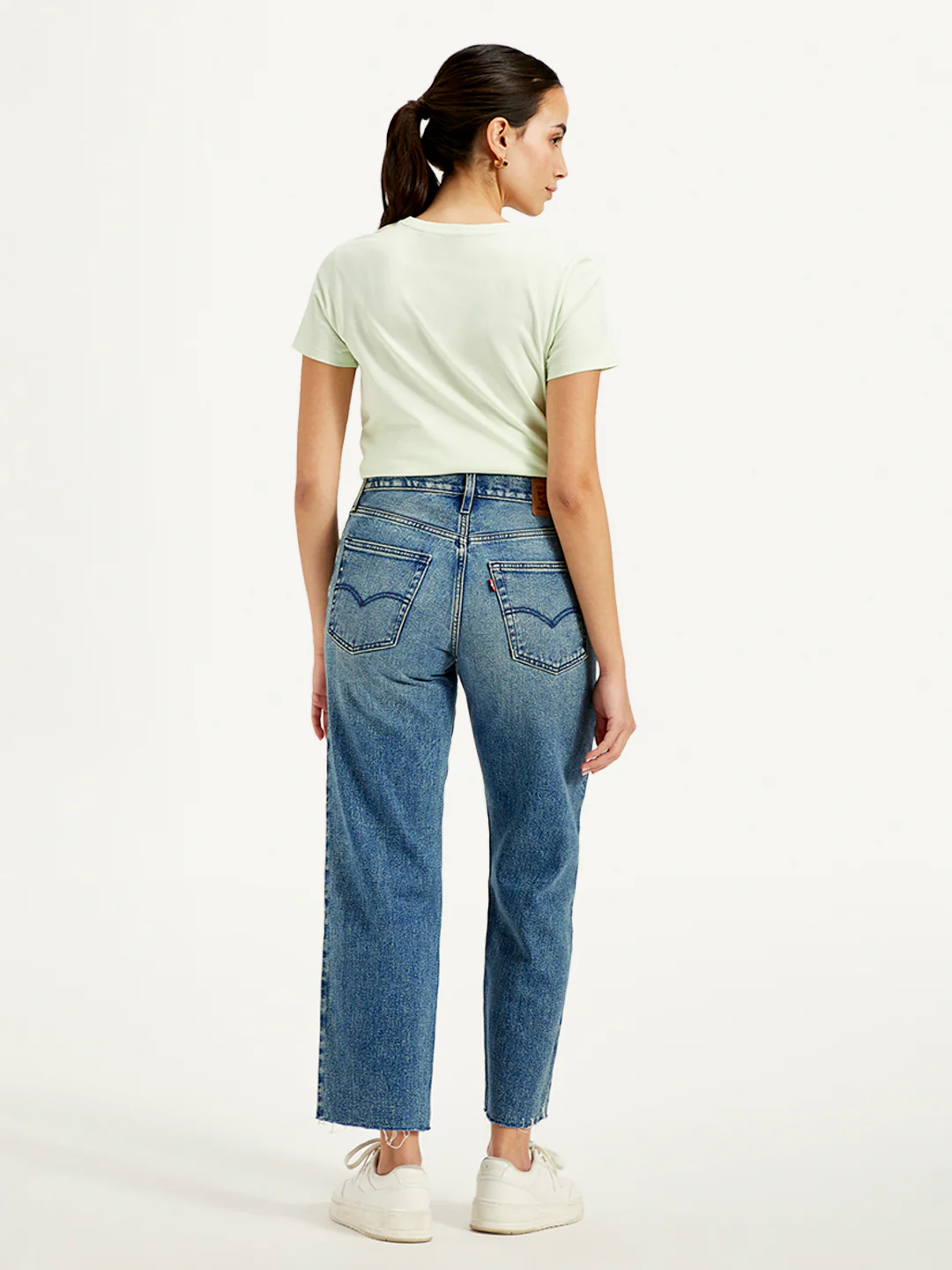 Women's 94 Blue Baggy Fit Mid Rise Jeans - Image 3