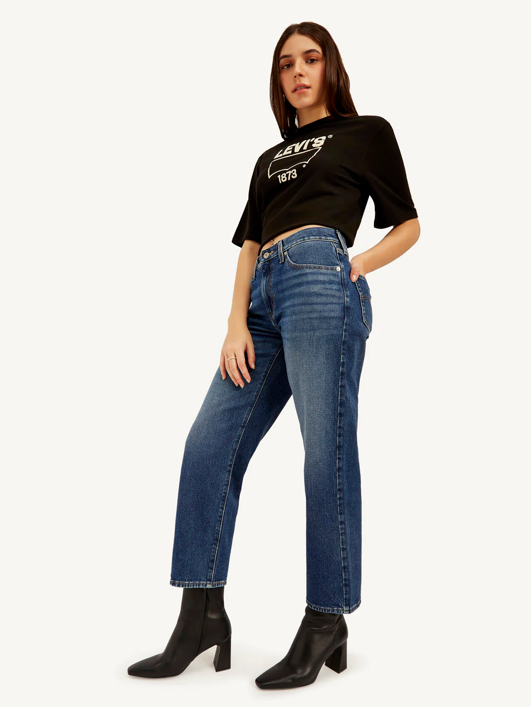 Women's 94 Blue Baggy Fit Mid Rise Jeans