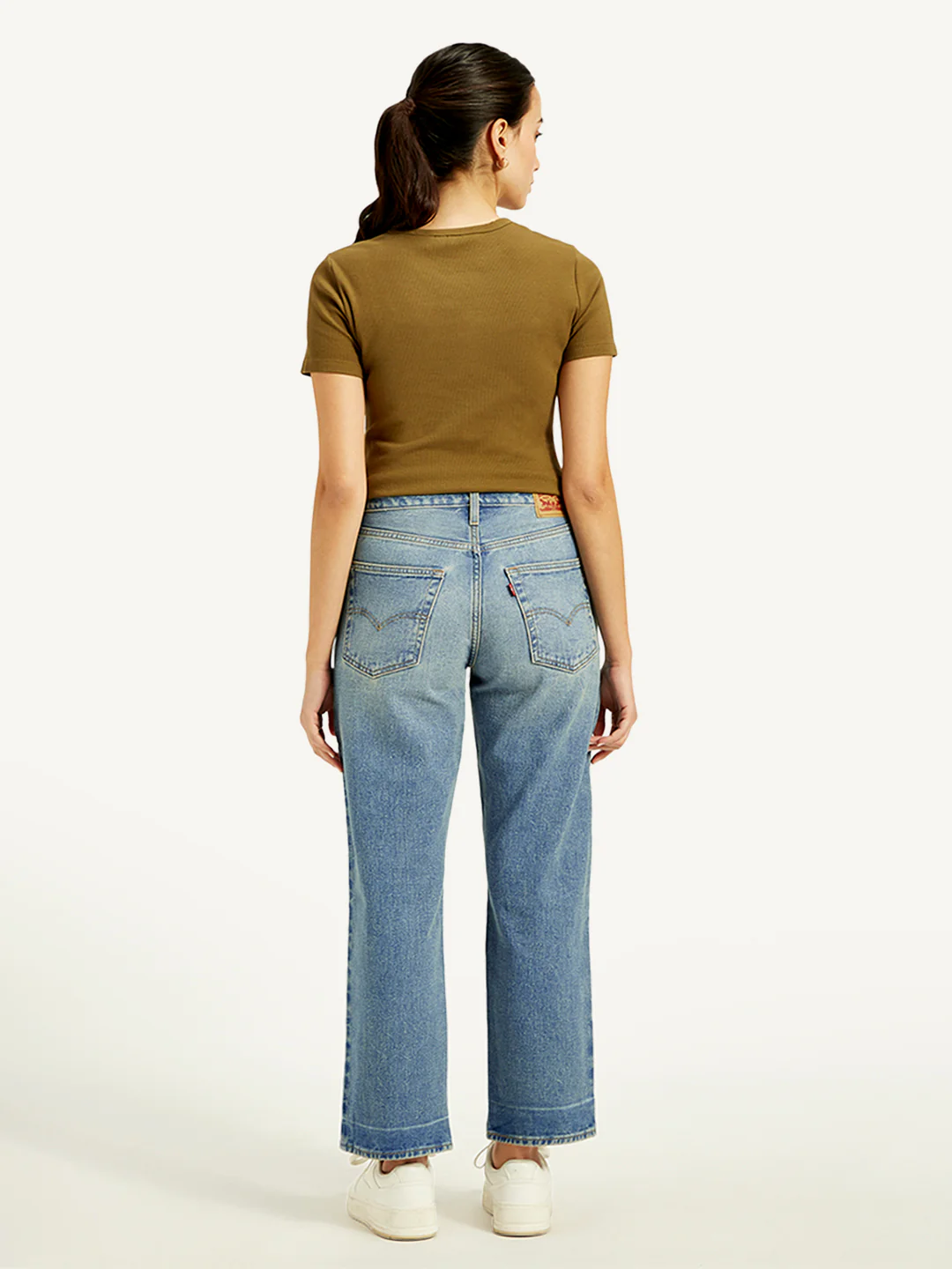 Women's 94 Blue Baggy Fit Mid Rise Jeans - Image 3