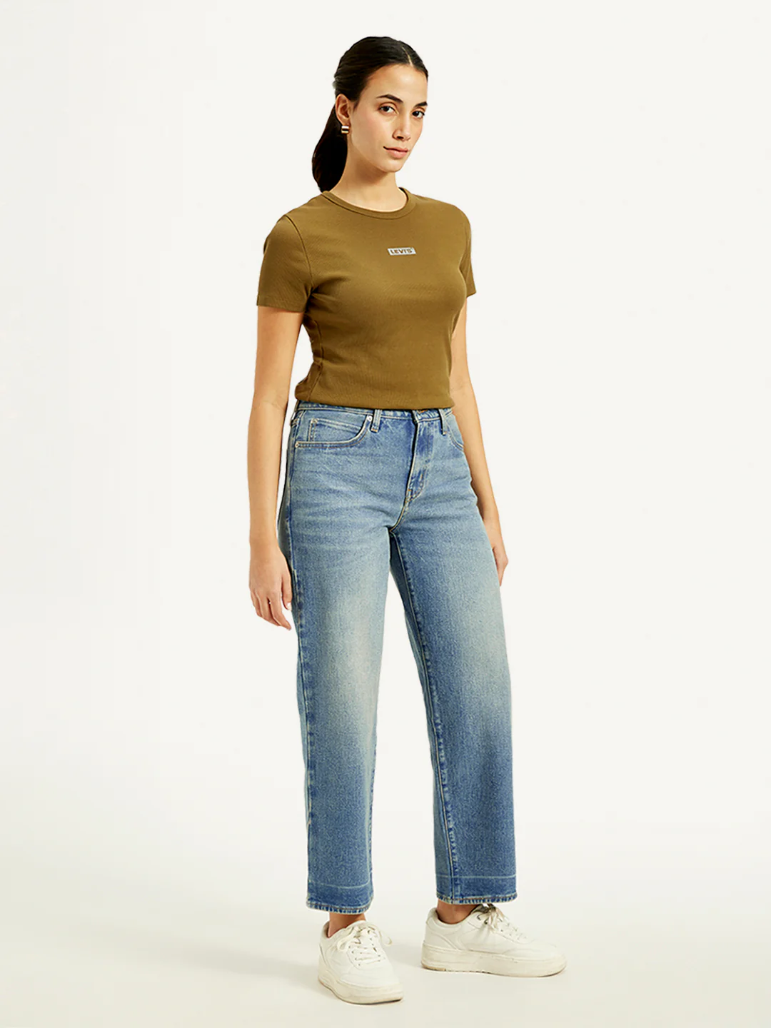 Women's 94 Blue Baggy Fit Mid Rise Jeans - Image 5