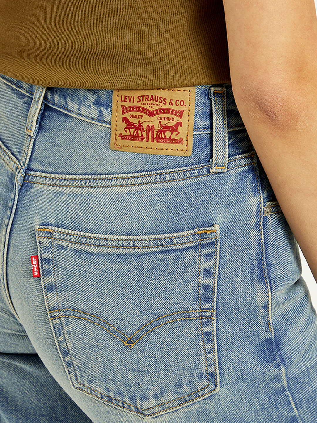 Women's 94 Blue Baggy Fit Mid Rise Jeans - Image 6