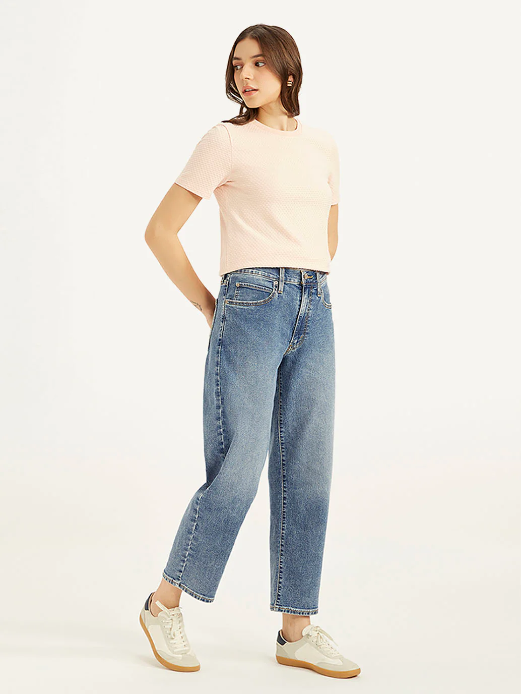 Women's 94 Blue Baggy Fit Mid Rise Jeans - Image 7